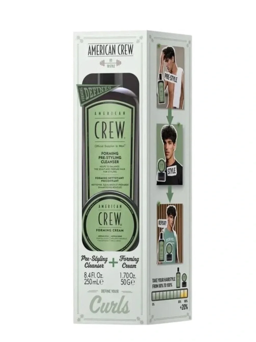NIB American Crew Forming Curls Duo with Pre‑Styling Shampoo and Styling Cream